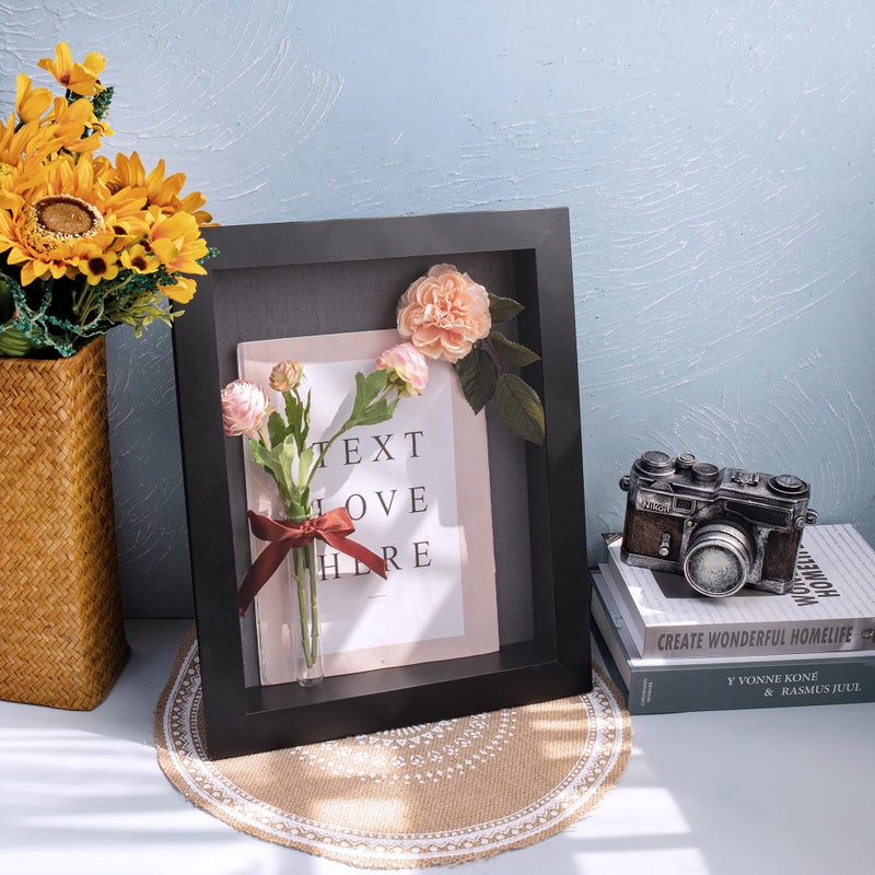Frametory, 11x14 Shadow Box Frame - Front Opening - 2 inch Depth Display Box for Wall and Tabletop Display- Memory Box, 6 Pins Included (11x14, Black) - Image 5